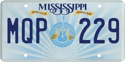 MS license plate MQP229
