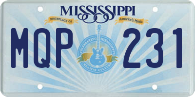 MS license plate MQP231