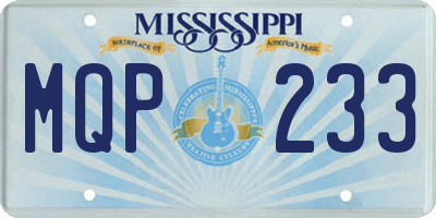 MS license plate MQP233