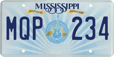 MS license plate MQP234