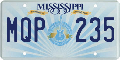 MS license plate MQP235