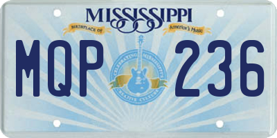 MS license plate MQP236