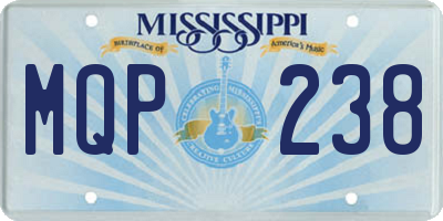 MS license plate MQP238