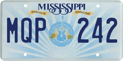 MS license plate MQP242