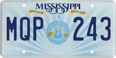 MS license plate MQP243