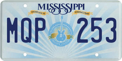 MS license plate MQP253