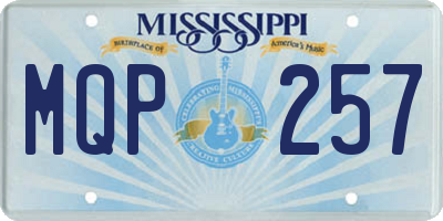 MS license plate MQP257