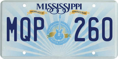 MS license plate MQP260