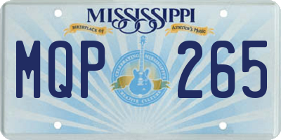 MS license plate MQP265