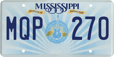 MS license plate MQP270