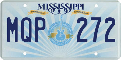 MS license plate MQP272