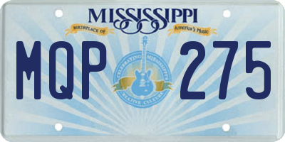 MS license plate MQP275