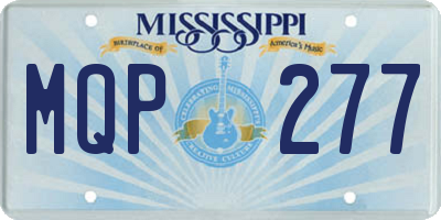 MS license plate MQP277