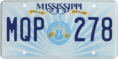 MS license plate MQP278