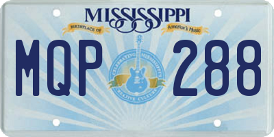 MS license plate MQP288