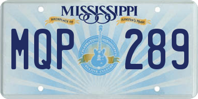 MS license plate MQP289