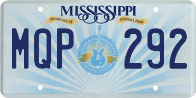 MS license plate MQP292
