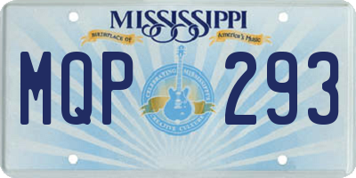 MS license plate MQP293