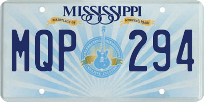 MS license plate MQP294