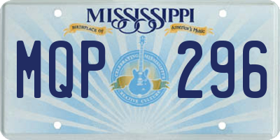 MS license plate MQP296