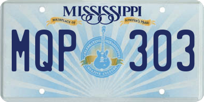MS license plate MQP303