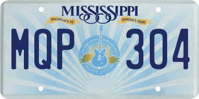 MS license plate MQP304