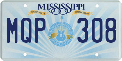 MS license plate MQP308