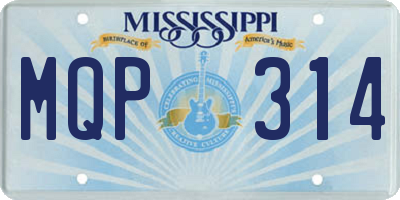 MS license plate MQP314