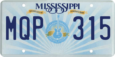 MS license plate MQP315