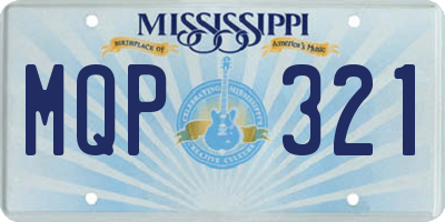 MS license plate MQP321