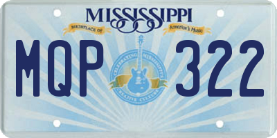 MS license plate MQP322