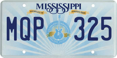 MS license plate MQP325
