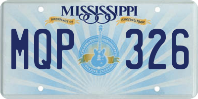 MS license plate MQP326