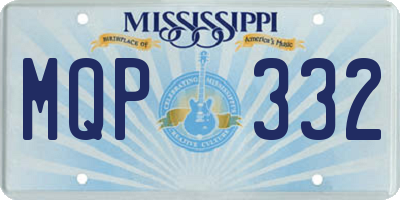 MS license plate MQP332