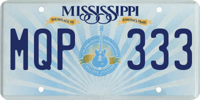 MS license plate MQP333