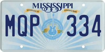 MS license plate MQP334