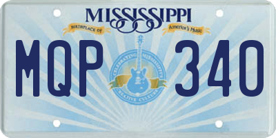 MS license plate MQP340