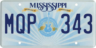 MS license plate MQP343