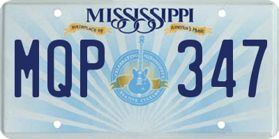 MS license plate MQP347