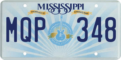 MS license plate MQP348