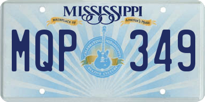 MS license plate MQP349