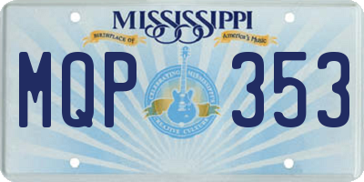 MS license plate MQP353