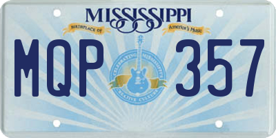 MS license plate MQP357