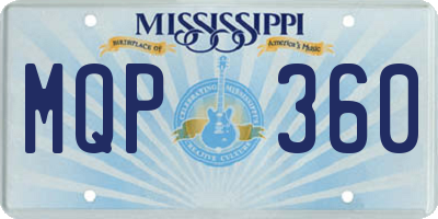 MS license plate MQP360