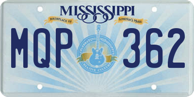 MS license plate MQP362