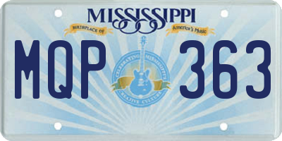 MS license plate MQP363