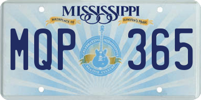 MS license plate MQP365