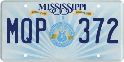 MS license plate MQP372