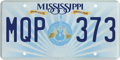 MS license plate MQP373