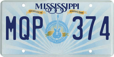 MS license plate MQP374